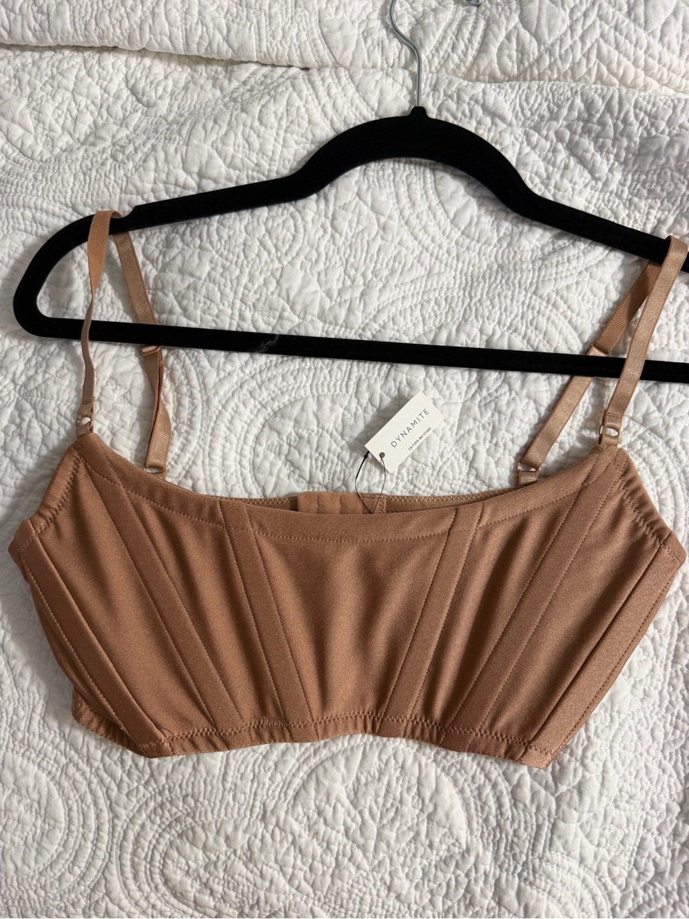 Dynamite Nude/Tan Structured Bralette with Adjustable Straps